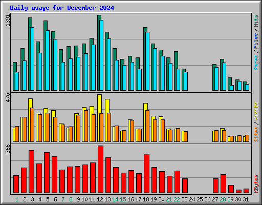 Daily usage for December 2024