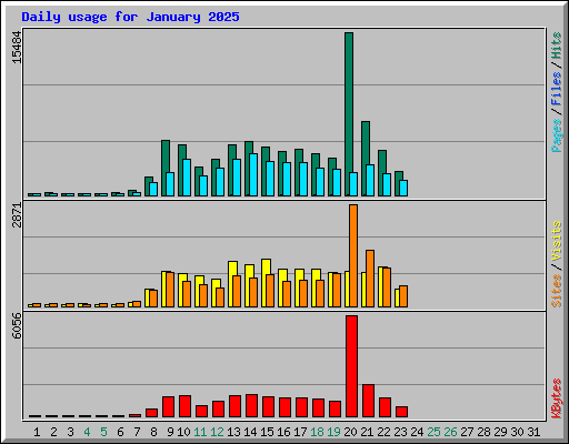 Daily usage for January 2025