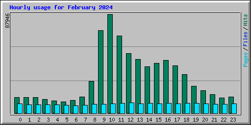 Hourly usage for February 2024