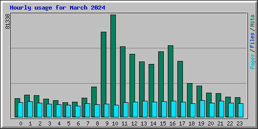 Hourly usage for March 2024